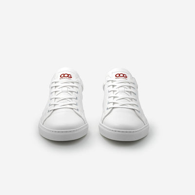 Sneakers baskets basses végan et écologique blanc rouge - Winton Cog
