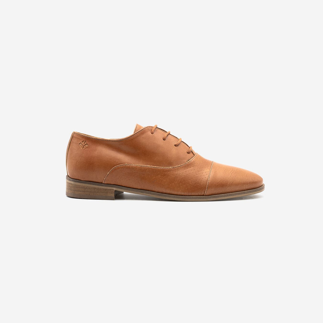 Shoes Derbies Femme Vegan Vegan Camel Oxford Woman Aïko