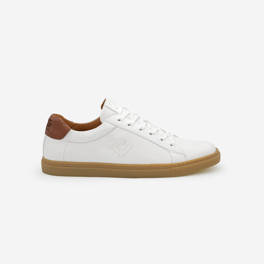 Sneakers baskets basses végan et écologique blanc marron - Winton Cog