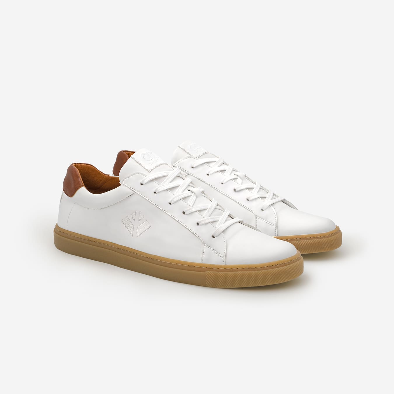 Sneakers baskets basses végan et écologique blanc marron - Winton Cog