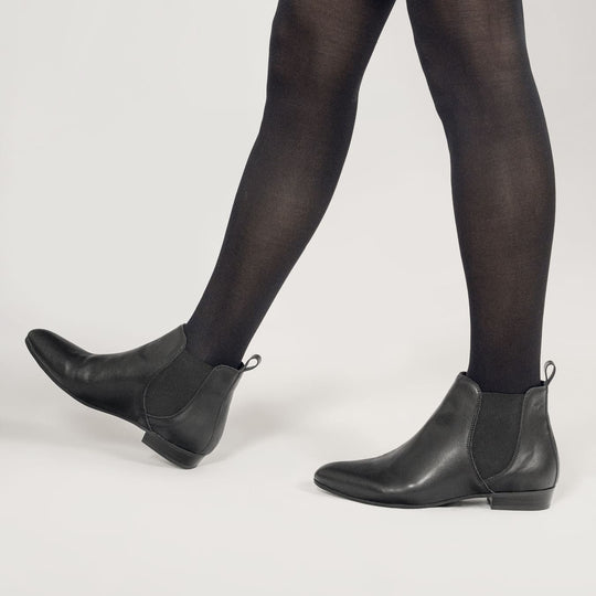 Bottine végan et écologique femme noire - Laïka Cog