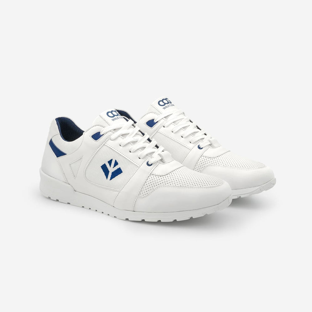 Baskets running végan et écologique homme blanc bleu - Raven Cog