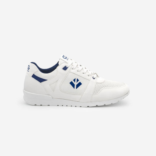 Baskets running végan et écologique homme blanc bleu - Raven Cog
