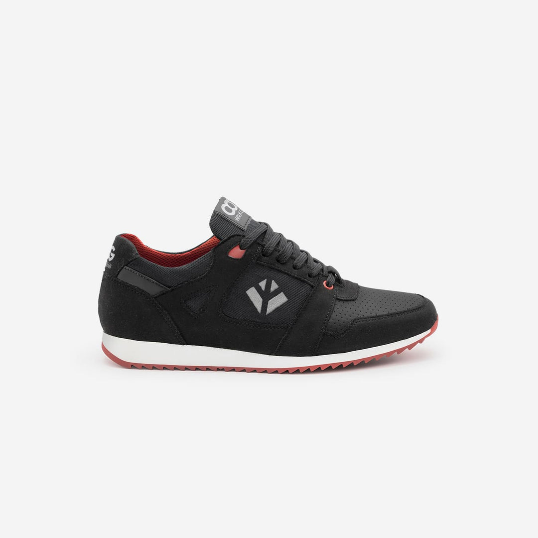 Baskets running végan et écologique femme noir rouge - Raven Cog