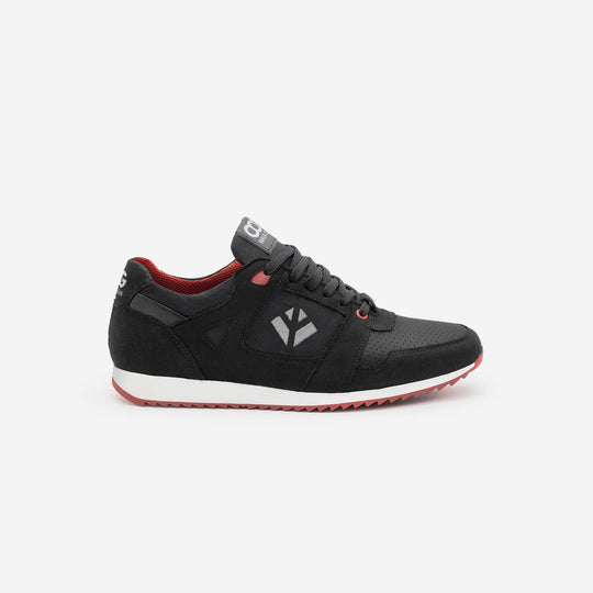 Baskets running végan et écologique femme noir rouge - Raven Cog