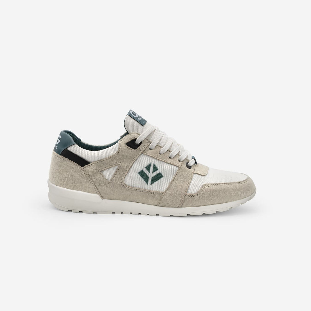 Baskets running végan et écologique homme blanche beige - Raven Cog