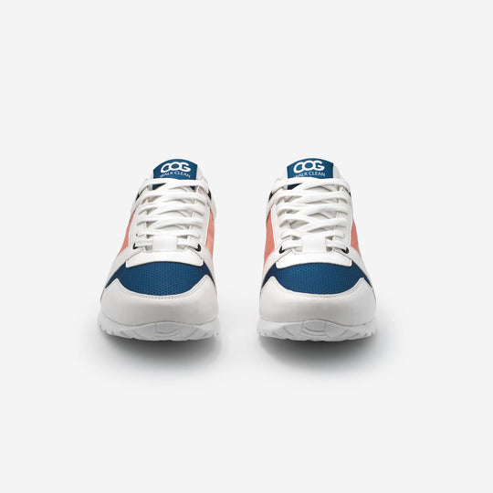 Baskets running végan et écologique homme blanche corail - Raven Cog
