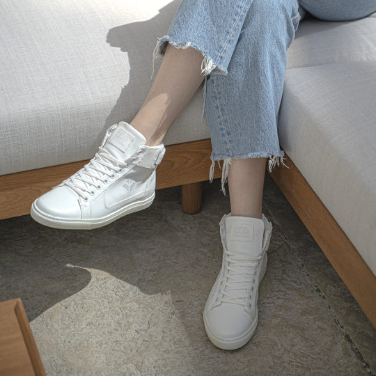 Baskets sneakers montantes végan et écologique blanche - Wallace Cog