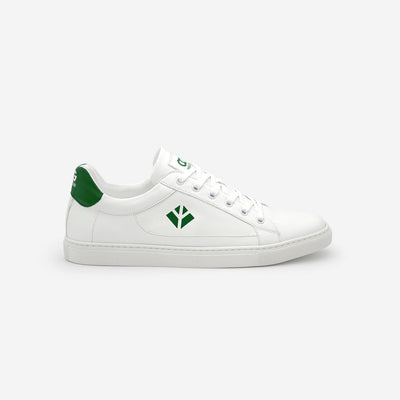 Sneakers baskets basses végan et écologique blanc vert - Winton Cog